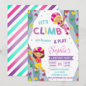 Personal Rock Girl Kletterparadies Geburtstag Einladung (Vorne/Hinten)