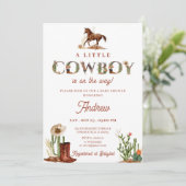 Personal Rodeo Western Cowboy Baby Dusche Einladung (Stehend Vorderseite)