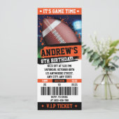 Personal Rugby Ticket Geburtstagsparty Kinder Einladung (Stehend Vorderseite)