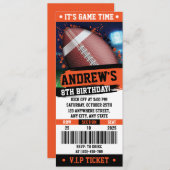 Personal Rugby Ticket Geburtstagsparty Kinder Einladung (Vorne/Hinten)