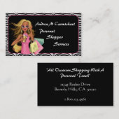 Personal Shopper Zebra Print Business Card Visitenkarte (Vorne/Hinten)
