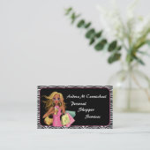 Personal Shopper Zebra Print Business Card Visitenkarte (Stehend Vorderseite)