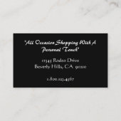 Personal Shopper Zebra Print Business Card Visitenkarte (Rückseite)