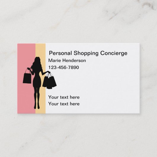Personal Shopping Concierge Visitenkarte (Vorderseite)