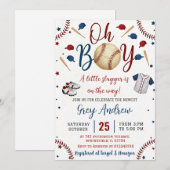 Personal Simple baseball Sports Baby Shower Einladung (Vorne/Hinten)