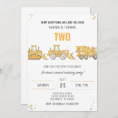 Personal Simple Construction Birthday Party Invita Einladung (Vorne/Hinten)