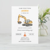 Personal Simple Modern Construction Birthday Einladung (Stehend Vorderseite)