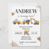 Personal Simple Modern Construction Birthday Einladung (Vorderseite)