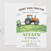 Personal simple Tractor Birthday Einladung (Vorne/Hinten)