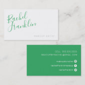 PERSONAL Skriptname Modernes, feines Smaragdgrün Visitenkarte (Vorne/Hinten)