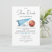 Personal Slam Dunk Basketball Baby Dusche Einladung (Stehend Vorderseite)