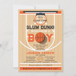 Personal Slumdunk Basketball Baby Dusche Einladung