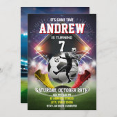 Personal Soccer Birthday Printable Invitation Einladung (Vorne/Hinten)