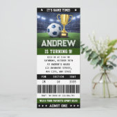 Personal Soccer Ticket Birthday Decorations Party Einladung (Stehend Vorderseite)