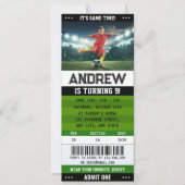 Personal Soccer Ticket Team Club Geburtstag Einladung (Vorderseite)