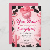 Personal Space Pink Cowgirl Birthday Dance Einladung (Vorne/Hinten)