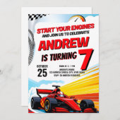 Personal Sport Race Birthday Party Jungs Einladung (Vorne/Hinten)