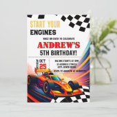 Personal Sport Race Modernes Auto für Junge Einladung (Stehend Vorderseite)