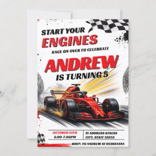 Personal Sport Racing Auto Geburtstagsparty für Ju Einladung