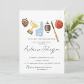 Personal Sports Baby Shower Bundle Einladung (Stehend Vorderseite)