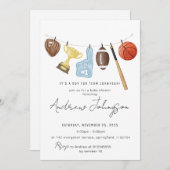 Personal Sports Baby Shower Bundle Einladung (Vorne/Hinten)