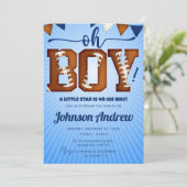 Personal Sports Football Baby Dusche Einladung (Stehend Vorderseite)