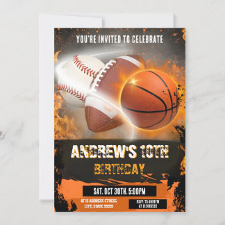 Personal Sports Geburtstag Printing All Sport Einladung