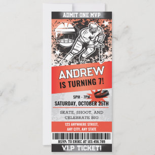 Personal Sports Hockey Ticket Skaten Geburtstag Einladung