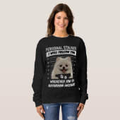 Personal Stalker Dog - White Teacup Spitz Sweatshirt (Vorne ganz)