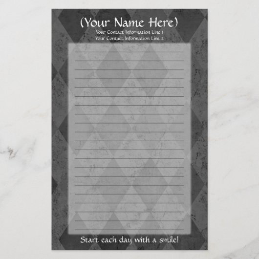 Personal Stationery Black Raute Briefpapier (Vorderseite)
