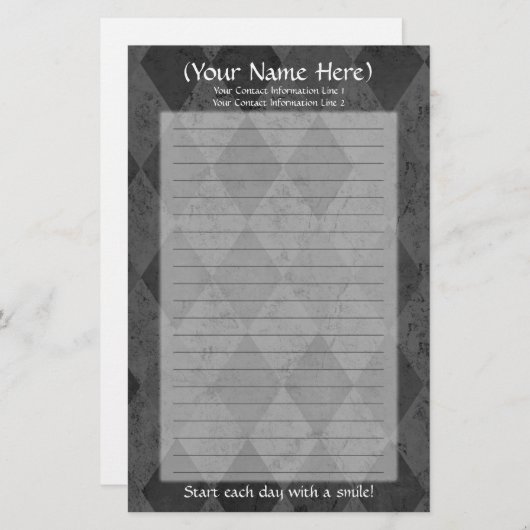 Personal Stationery Black Raute Briefpapier (Vorne/Hinten)