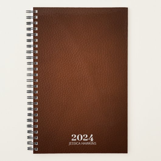 Personal Stationery ・ Brown Leather 202x wöchentli Planer (Vorderseite)