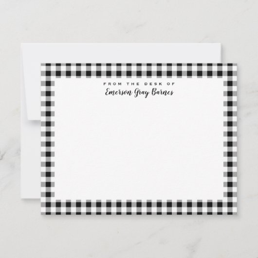 Personal Stationery Card für Schwarz und Weiß Dankeskarte (Vorderseite)