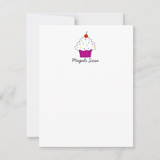 Personal Stationery Cupcake, 4.25x5.5 Mitteilungskarte (Vorderseite)