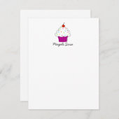 Personal Stationery Cupcake, 4.25x5.5 Mitteilungskarte (Vorne/Hinten)
