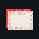 Personal Stationery: Red and Cream Simple Bows Mitteilungskarte<br><div class="desc">Ein Muster von einfachen und süßen,  handgezeichnet Bögen in festlicher Kirschrot auf warmen Weiß verleiht dieser persönlichen Schreibtischkarte eine sorglose und weibliche Atmosphäre,  die perfekt ist,  um Ihnen nach Weihnachten Urlaub Dankeschön Noten oder als festliches,  saisonales,  maßgeschneidertes Geschenk von Gastgeberin zu schicken. Vergiss nicht,  den Namenstext zu bearbeiten!</div>