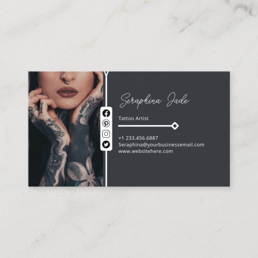 Personal Tattoo Artist Business Card Visitenkarte (Vorderseite)