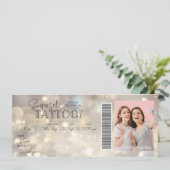 Personal Tattoo Birthday Geschenkgutschein Einladung (Stehend Vorderseite)