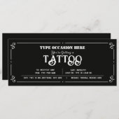 Personal Tattoo Geschenkgutschein-Bescheinigung Einladung (Vorne/Hinten)