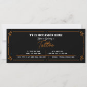 Personal Tattoo Geschenkgutschein-Bescheinigung Einladung (Vorderseite)