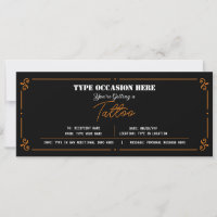 Personal Tattoo Geschenkgutschein-Bescheinigung