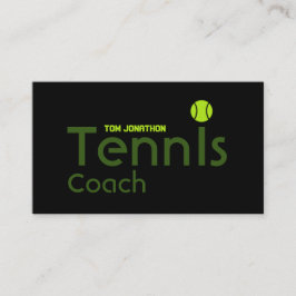 Personal Tennis Coach Black Visitenkarte