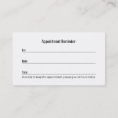 Personal Tennis Coach Lehrer Club Ernennung Terminkarte (Rückseite)