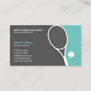 Personal Tennis Coach Lehrer Club Ernennung Terminkarte