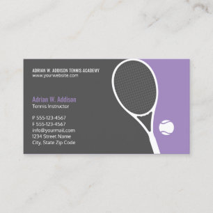 Personal Tennis Coach Lehrer Club Ernennung Terminkarte