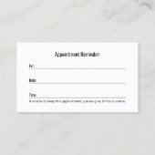 Personal Tennis Coach Lehrer Club Ernennung Terminkarte (Rückseite)