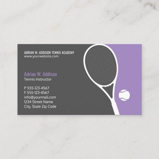 Personal Tennis Coach Lehrer Club Ernennung Terminkarte (Vorderseite)