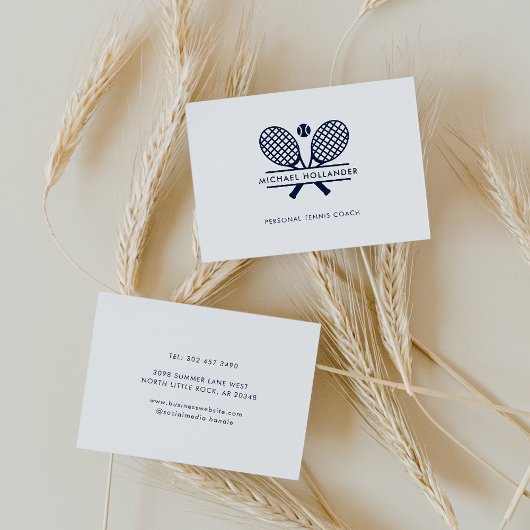 Personal Tennis Coach Minimalistisch Trainer Visitenkarte