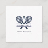 Personal Tennis Coach Minimalistisch White Quadratische Visitenkarte (Vorderseite)