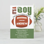 Personal Touchdown American Football Baby Dusche Einladung (Stehend Vorderseite)